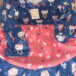 Little girls kitty and hearts dress size 6/6X